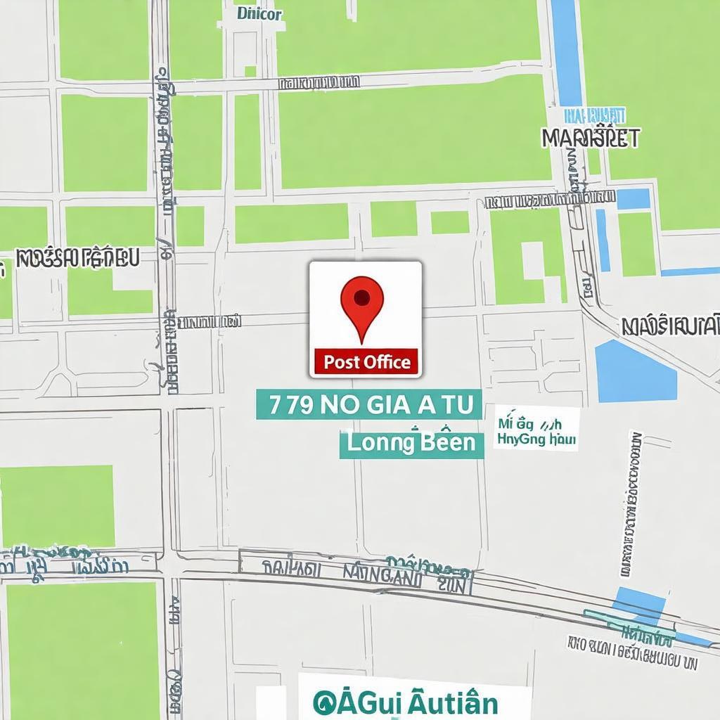 Bản đồ chỉ đường đến Bưu điện Trung Tâm 5 giúp bạn dễ dàng tìm thấy địa điểm tại quận Long Biên